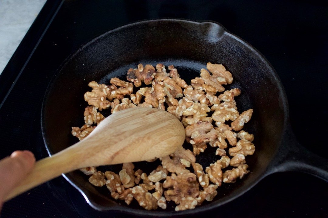 toasting walnuts in the skillet