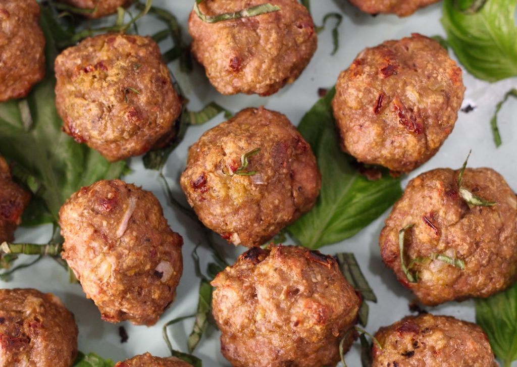 turkey pesto meatballs