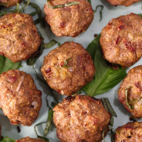 turkey pesto meatballs
