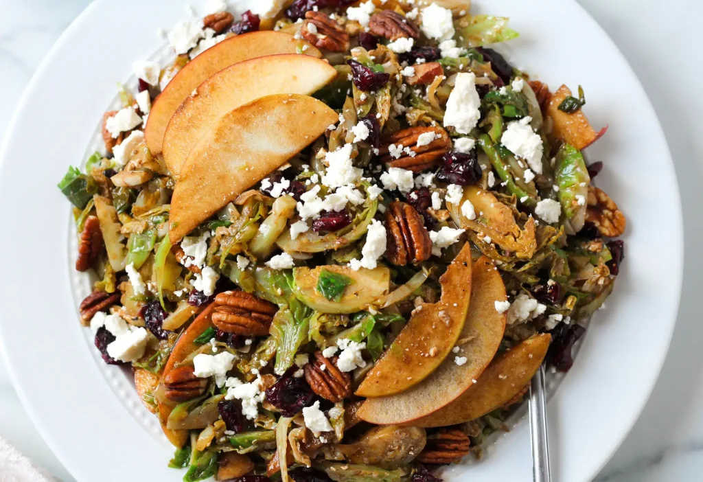 Shredded brussels sprouts salad