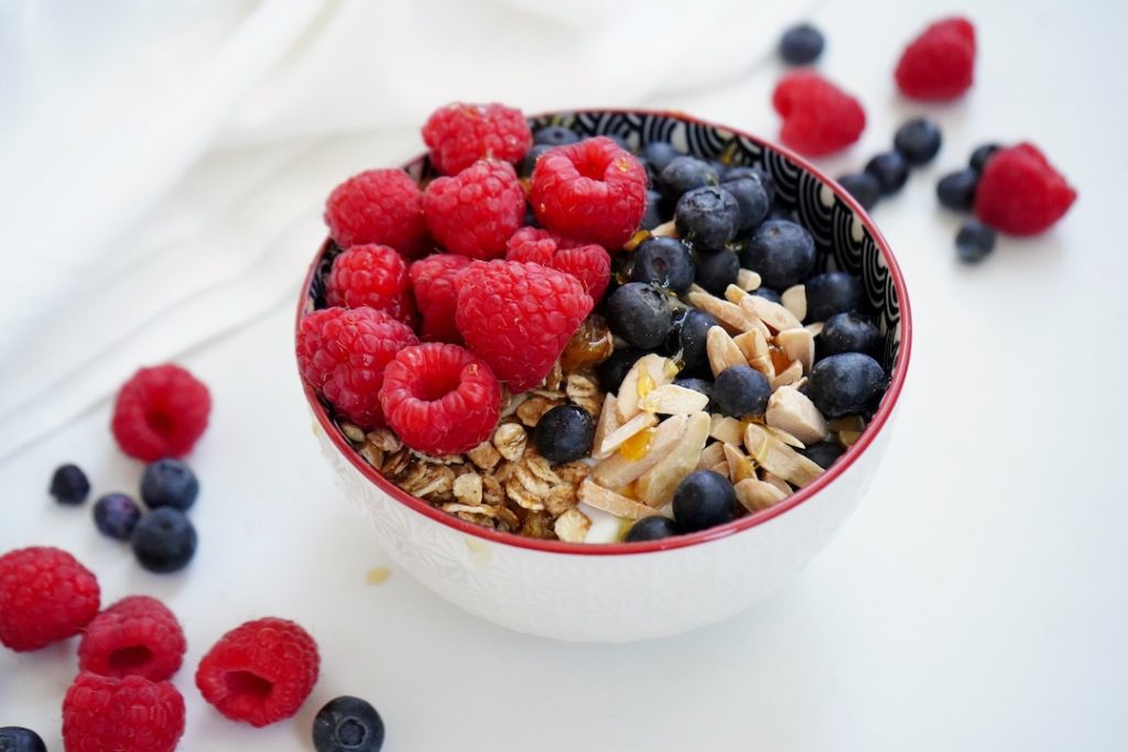 berry parfait with almonds