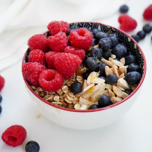 berry parfait with almonds