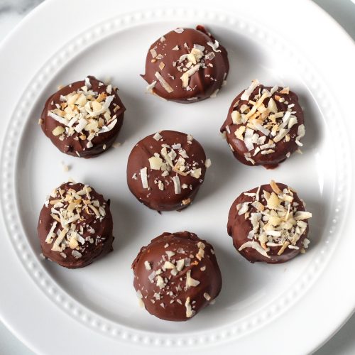 Chocolate dipped banana bites