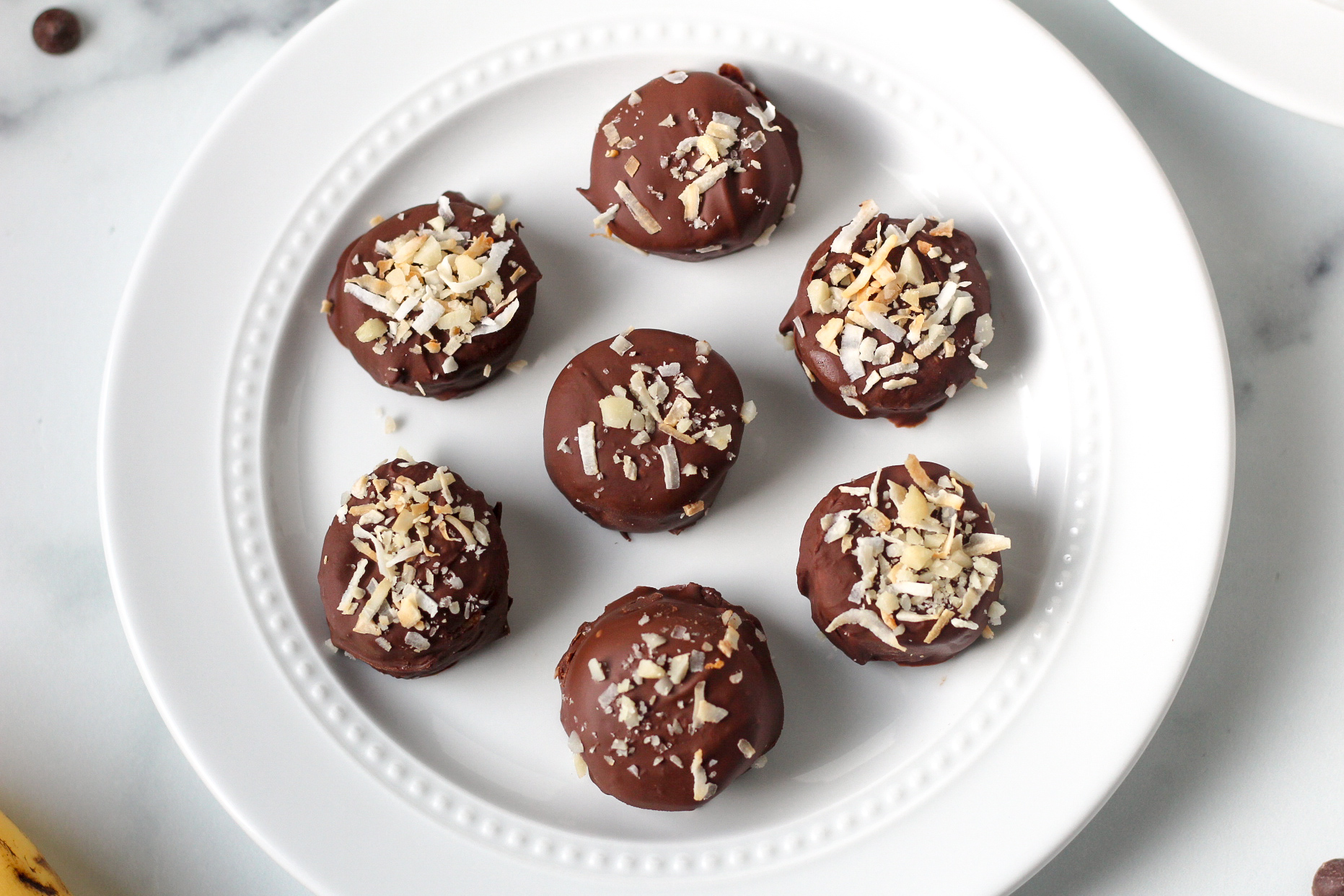 Chocolate dipped banana bites