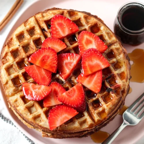 Strawberry Waffles with Yeast