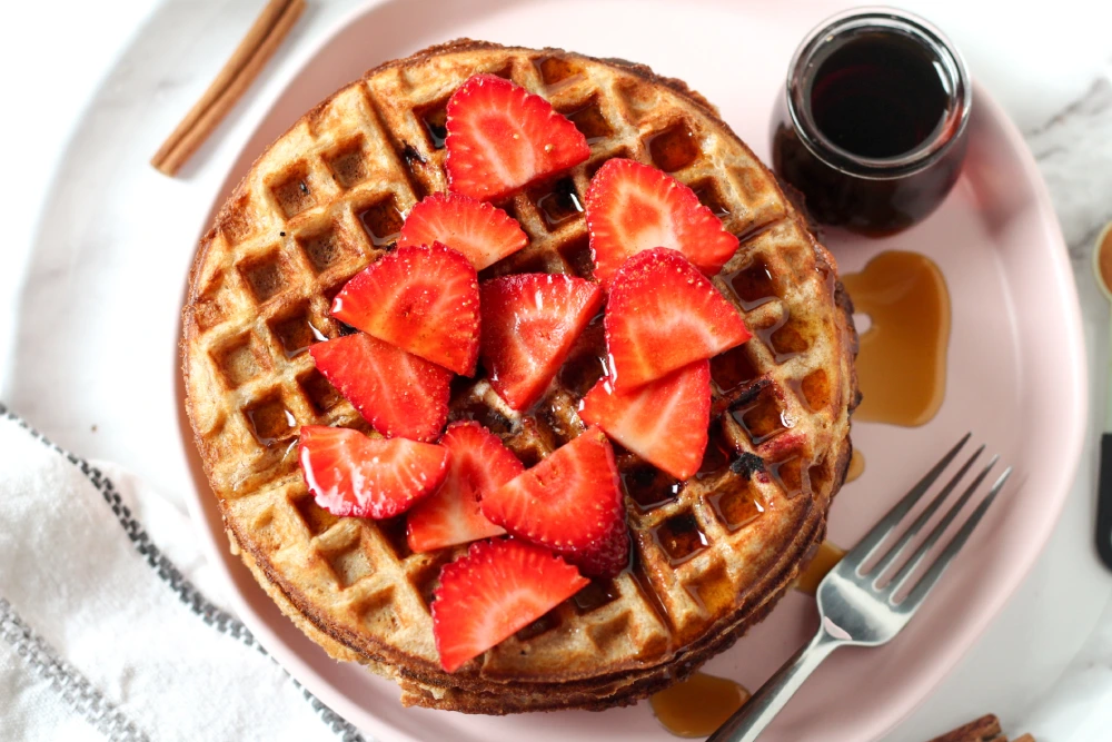 Strawberry Waffles with Yeast